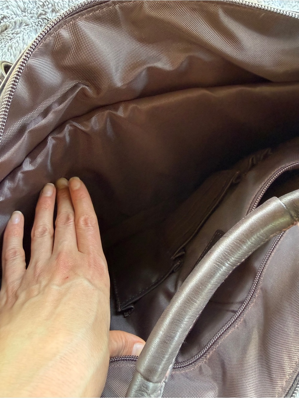 Levenger Laptop Messenger Bag Briefcase Brown Pebbled Leather Crossbody Shoulder - Picture 8 of 16